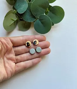 Cheetah Stud Pack Handcrafted Polymer Clay Earrings Unique Design 2 Pairs Original Artisanal Jewelry