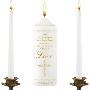 Unity Candles for Wedding Ceremony Set Wedding Unity Taper Candles Catholic Religious Ceremony Accessories (Charming Style)