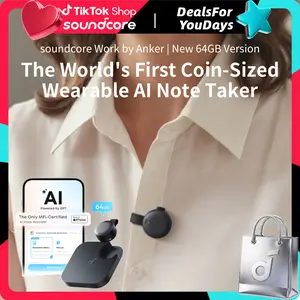soundcore Work AI Voice Recorder by Anker, Wearable Note Taker for Meetings, Transcribe and Summarize, MFi Certified, 64GB, 150+ Languages, USB-C Charging #DealsForYouDays, #SummerWins