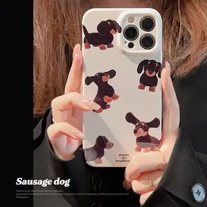 Cream-colored Dachshund iPhone 16 Apple 17 Pro Max phone case 11 film case 15/X8