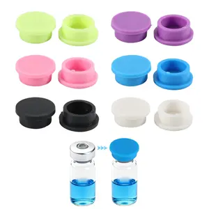 12Pcs 3ml Glass Vials Protective Caps Set, Lids Cover Reusable, Leak-Proof Silicone Lids  for 3ml Injection Vials,Lab Use (6 Colours)