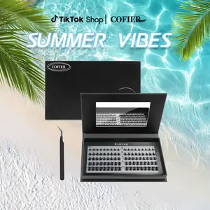 【RUNA】 Cofier 10–18mm Dramatic Volume Lash Clusters – Bold & Dense Look, Self-Adhesive, No Glue Needed, Reusable C-Curl Lashes 90PCS #Summervibes