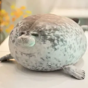 Seal Pillow, Kawaii Chubby Blob Seal Plush Pillow Stuffed Cotton Plushies Animal Toy Cute Ocean Pillow (11.81 inch Small)