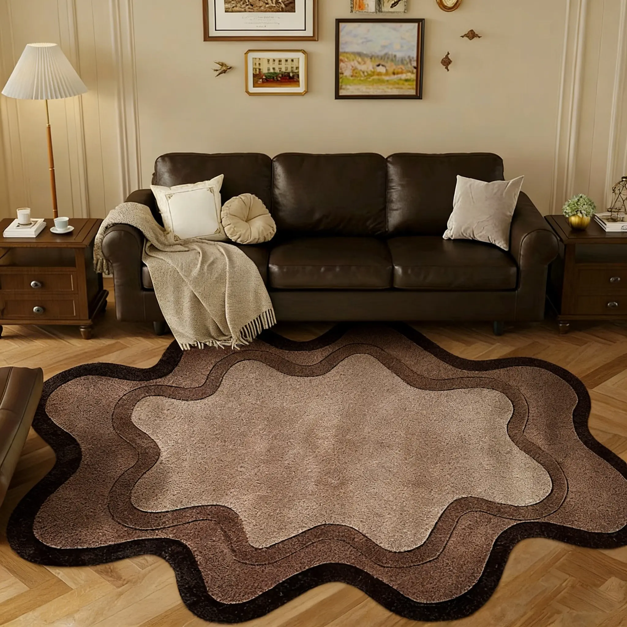 Living Room Carpet, Fluffy Rug, Home Decor Rugs, Cloud Area Rugs, Irregular Cloud Outline Texture Mat, Decorative Rug, Vintage Gradient Design, Perfect Bedside Mat, Indoor Rug