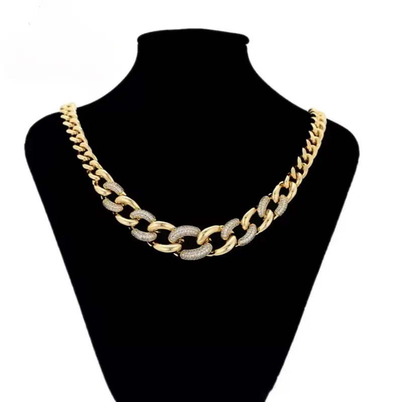 14k Gold Filled #8 Princess Cut Necklace, 19 Inches, Chain Design with Decorative Features