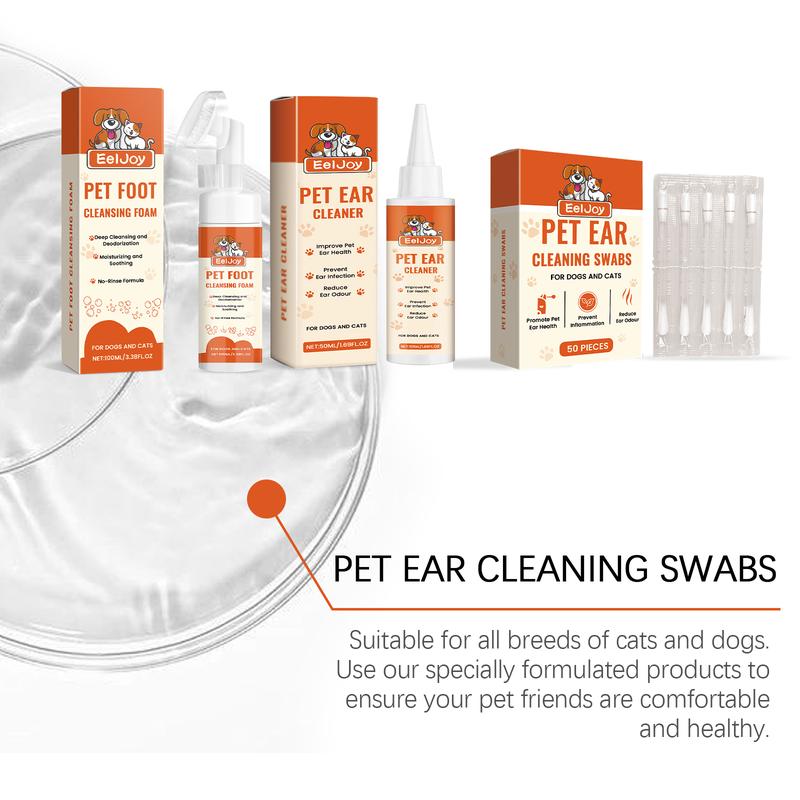 Foot foam cleaner - Gentle cleaning for cats and dogs' feet and ears, removing earwax, paw pads and odor.litter pellets, spray, litter tray, litter box, removal