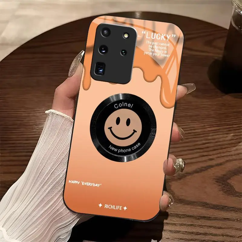 MagSafe Casing for Galaxy S20 Ultra 5G - Cute Smile Glitter Gradient Smartphone Cover, Cellphone Case with Lens Protection, Cute Aesthetic Accessories