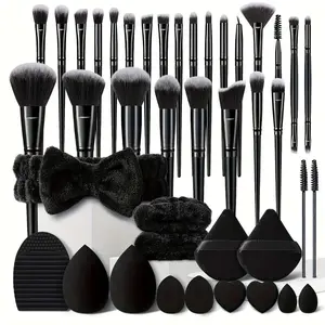 13 High Quality Black Makeup Brush Set - Recommended by MUA for Christmas and Halloween, High Quality Makeup Brush Set, Makeup Brush Set with Box, Sparkling Glamour Makeup Brush, Makeup Gift Set, Sparkling Makeup Brush, Artist Brush Set