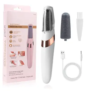 Electric Callus Remover Machine, Professional Pedicure Tool, Rechargeable Pedicure Tool, Anti-Corn Hard Skin Cracked Feet, Includes 2 Grinding Heads & 1 Brush