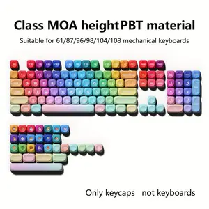 Moa High-Height Pbt Keycap Set, Five-Sided Sublimation Candy Theme, Compatible with Cherry Mx Switch Mechanical Keyboard, DIY Kit