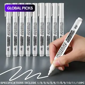 White Ink Marker Pen, 1/2/3/4/5 Counts Quick-Dry Waterproof Paint Marker Pen, Permanent Oil Marker, Stationery Supplies for Home, School and Office #GLOBAL PICKS