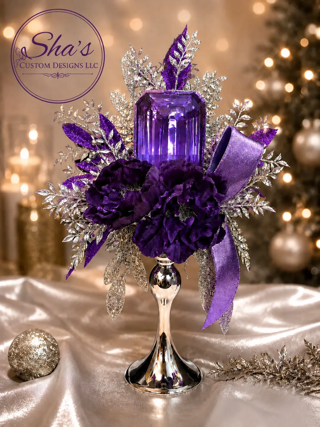 Royal Radiance Purple Jewel Centerpiece