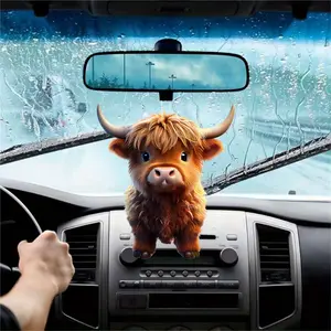 1/5/10pcs Highland Cow Car Air Freshener｜Cute Animal Hanging Scent Card, Easy Install with Long-Lasting Fragrance, Ideal for Commutes & Road Trips.
