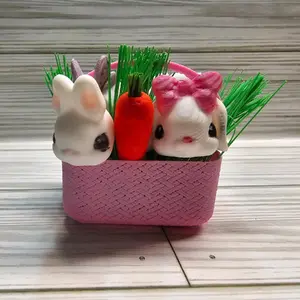 3D Printed 2 Flexy Bunnies in an Easter Basket