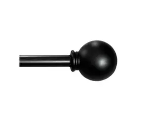 1/2" Black Ball Single Curtain Rod 28-48" - Simple Design for Your Home Decor Needs