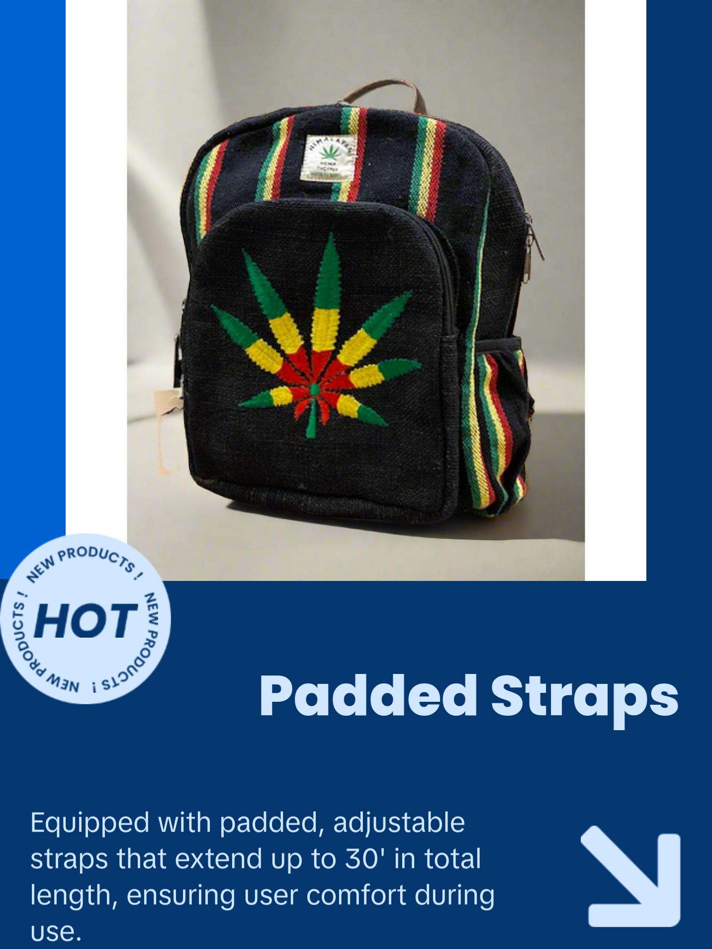 Hemp BackPack - Rasta Color