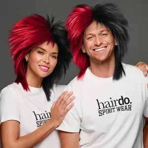 SPIRIT WEAR SPIKY SPIRIT WIG - RED 186 & BLACK