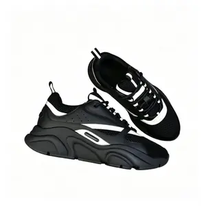 2026 new Trendy Black Chunky Trainers  Streetwear-Inspired Casual Footwear for Modern Style