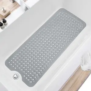 Bathtub Mat for Old Tubs 40" x 16" – Extra Long Non-Slip Shower Mat with 200+ Strong Suction Cups, Instantly Covers Scratches & Stains, Quick-Dry & Machine Washable, Trim-to-Fit for Dated Bathrooms & Apartment Makeovers (Clear, Blue, Gray, Black)