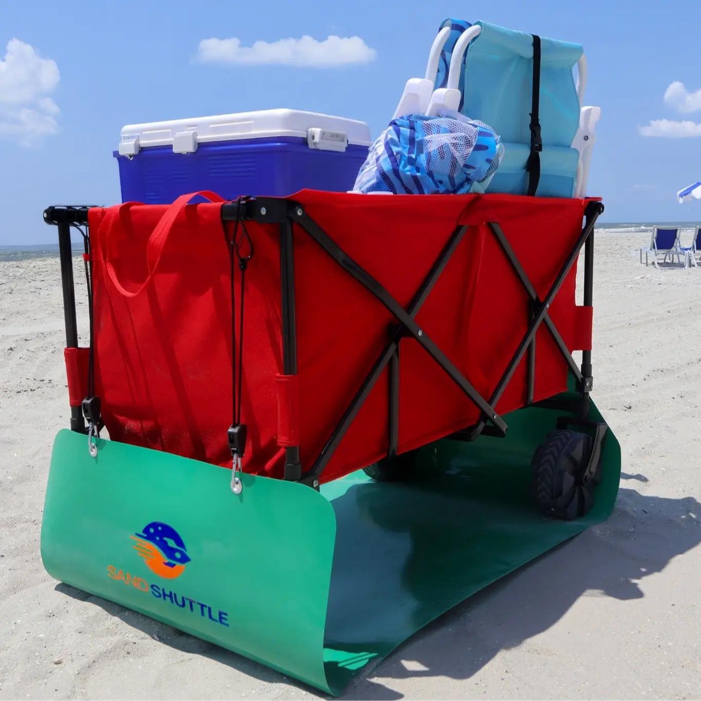 Sand Shuttle - Wagon & Cooler Attachments for Outdoor Activities, Hunting, Beach Accessories (Sports & Outdoor Gear)