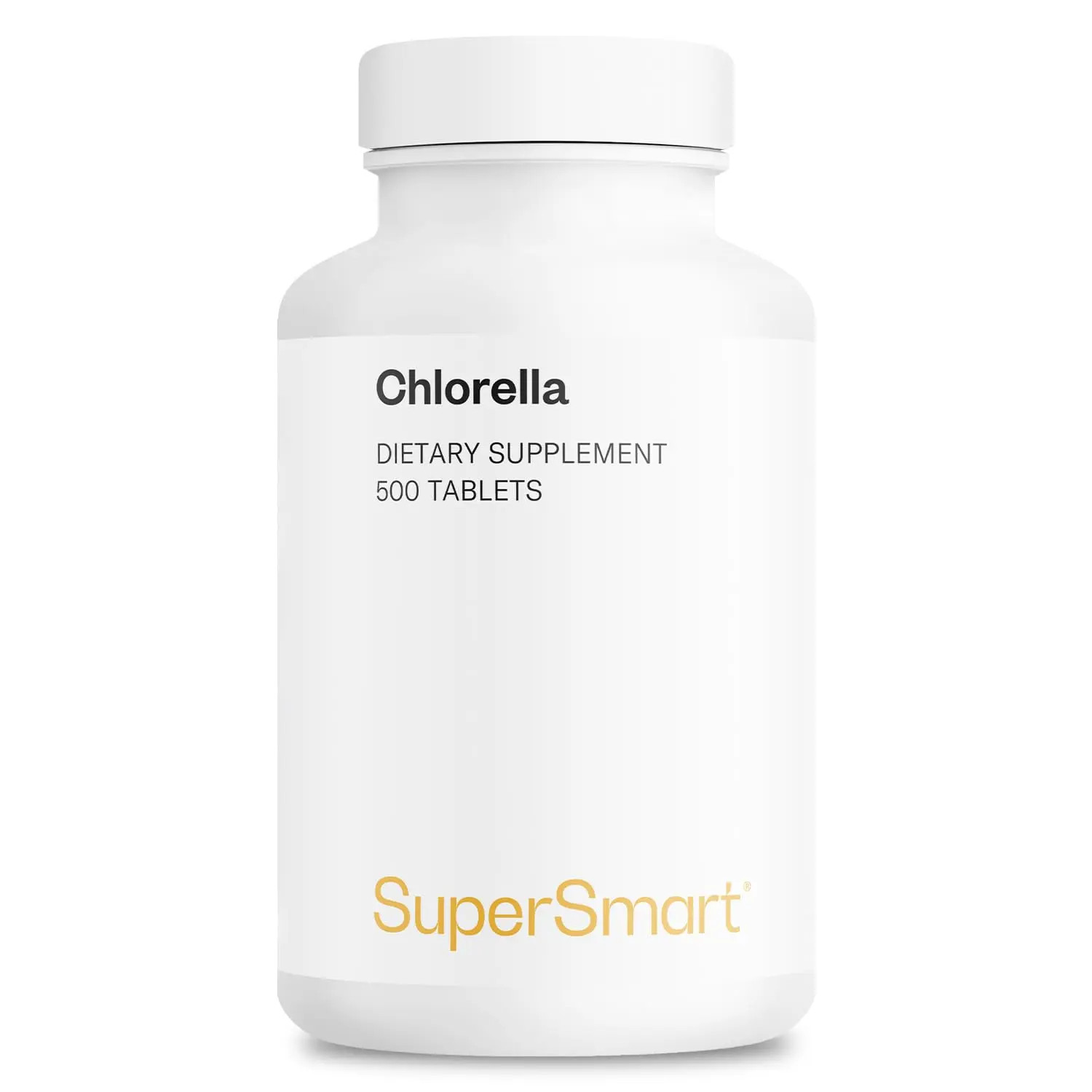 Supersmart - Chlorella Supplement 4 g per Day (Easy-to-Take) - Rich in Vitamin B2, B9, B12 & Iron - High Chlorophyll Concentration | Non-GMO & Gluten Free - 500 Tablets