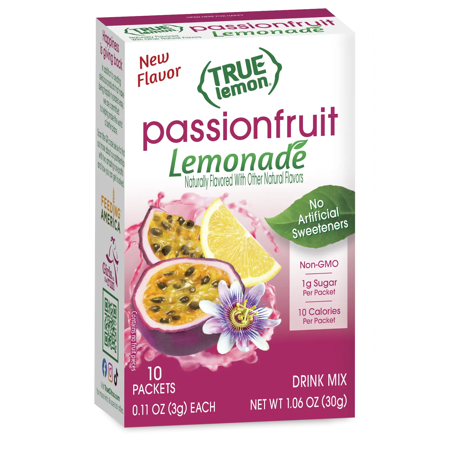 True Lemon Passionfruit Lemonade Drink Mix | 50% Vitamin C | 10 Cal | No Artificial Sweeteners True Lemon Passionfruit Lemonade Drink Mix | 50% Vitamin C | 10 Cal | No Artificial Sweeteners