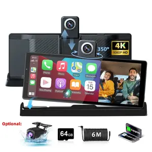 10.26 Inch Car Screen, Portable Car Screen with Backup Camera, 4K Dash Cam, GPS Navigation, Car Audio Receiver with Bluetooth, Mirror Link, FM