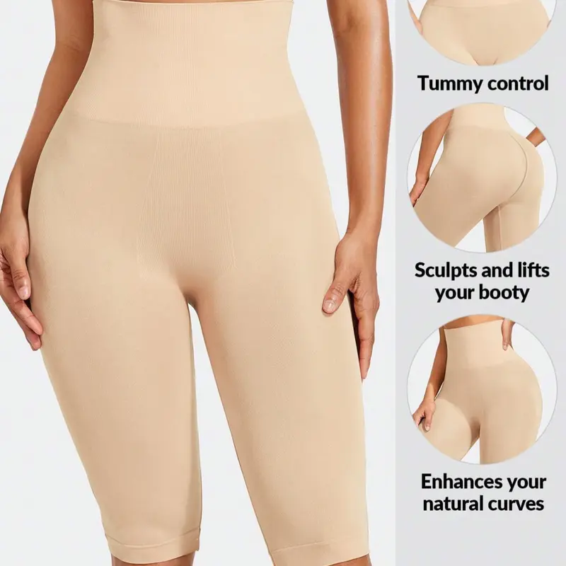 High Waist Shaping Shorts for Women, Seamless Smooth Tummy Control & Butt Lifting, Fitted, Ideal for Yoga Running Wearable Underneath, Shapewear, Underwear, High Waisted Shaper