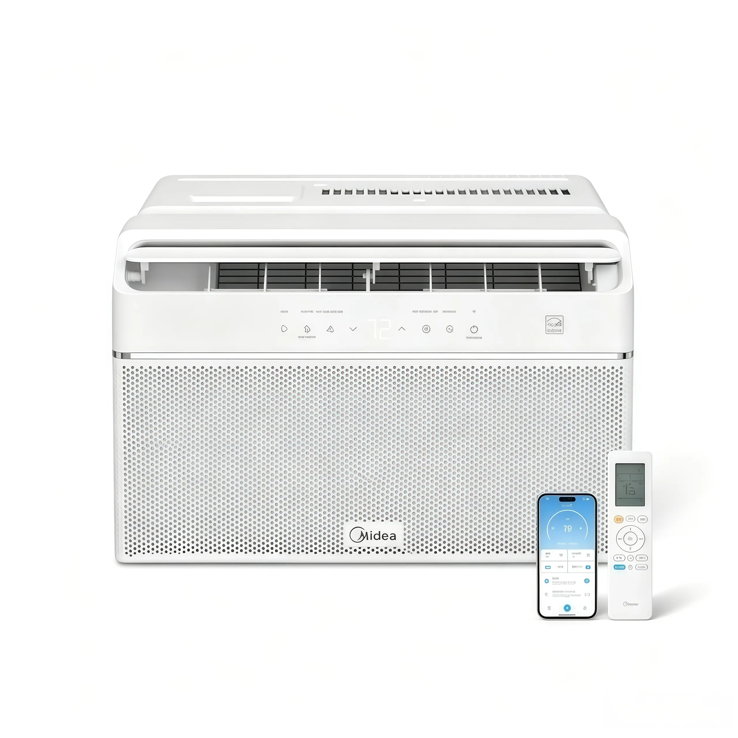 Midea 8,000 BTU U-Shaped Smart Inverter Window Air Conditioner, 3-in-1 Cooling, Dehumidifier & Fan, Ultra Quiet, Open Window Flexibility, WiFi App, Alexa & Google Voice Control, Remote & Installation Kit, Cools Up To 350 Sq.Ft,  Gently Used Fully Tested