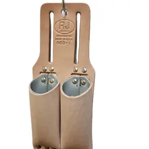 Top Grain Leather double utility Knife holder with fiber lining