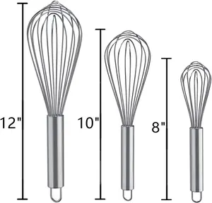 Whisks for Cooking, 3 Pack Stainless Steel