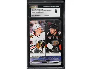 2023 Upper Deck #500 Connor Bedard/Leo Carlsson Young Guns Checklist CGC 9