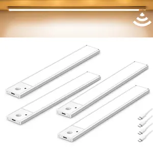 Remote Control High Brightness Leds LED Motion Sensor Cabinet Light - Dimmable Three-Tone Counter Lighting with USB Rechargeable Battery
