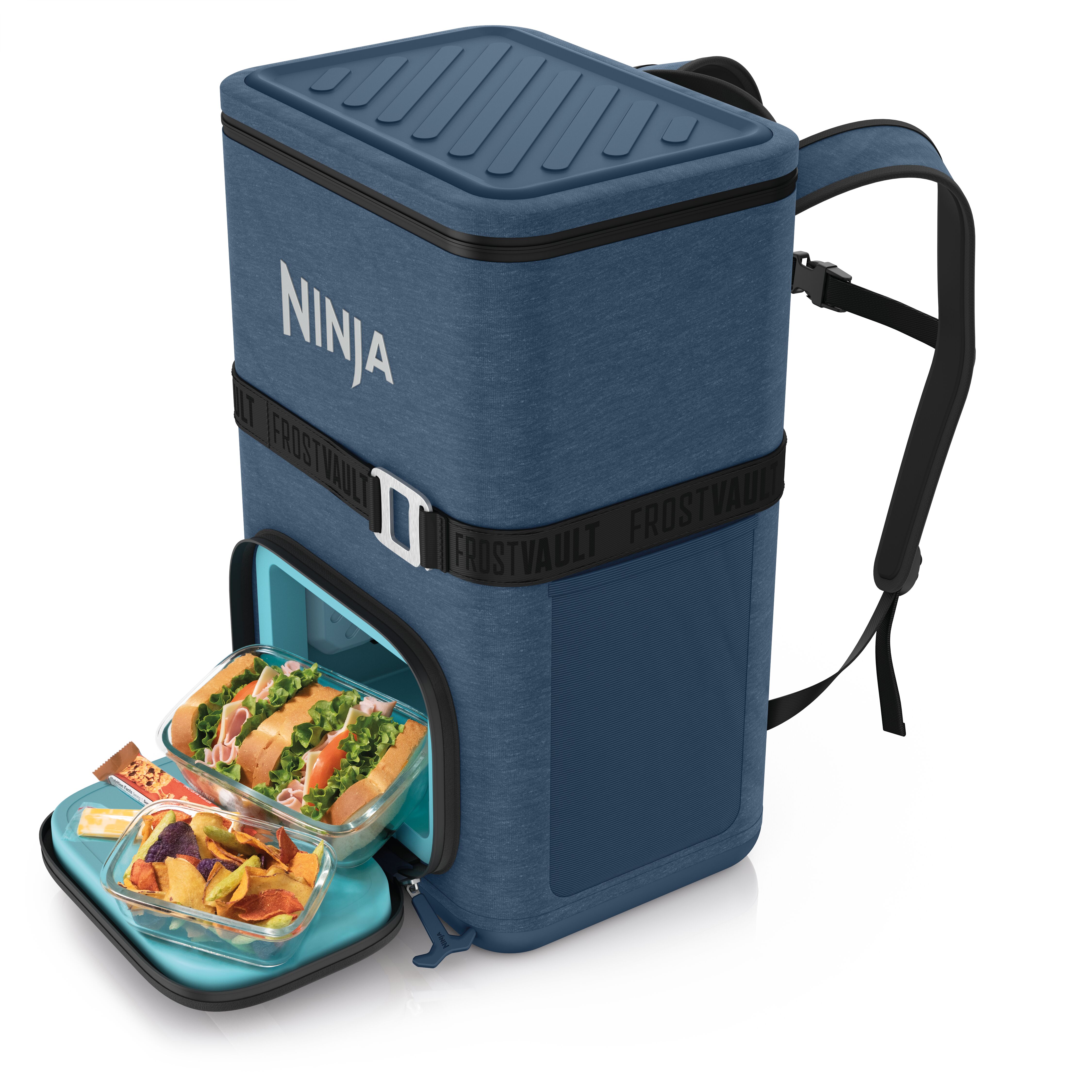 Ninja Outdoor FrostVault™ Go 36-Can Backpack Soft Cooler with Cold Dry Zone, Lakeshore Blue