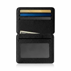 Stylish Black RFID Popup Card Wallet for Men - Slim Design, Secure Storage & Effortless One-Touch Eject（Does not support storing cash）