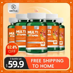 【KRITYLA】Multivitamin AII-IN-ONE Supplements | Made in USA |300 Capsules 5 Bottle