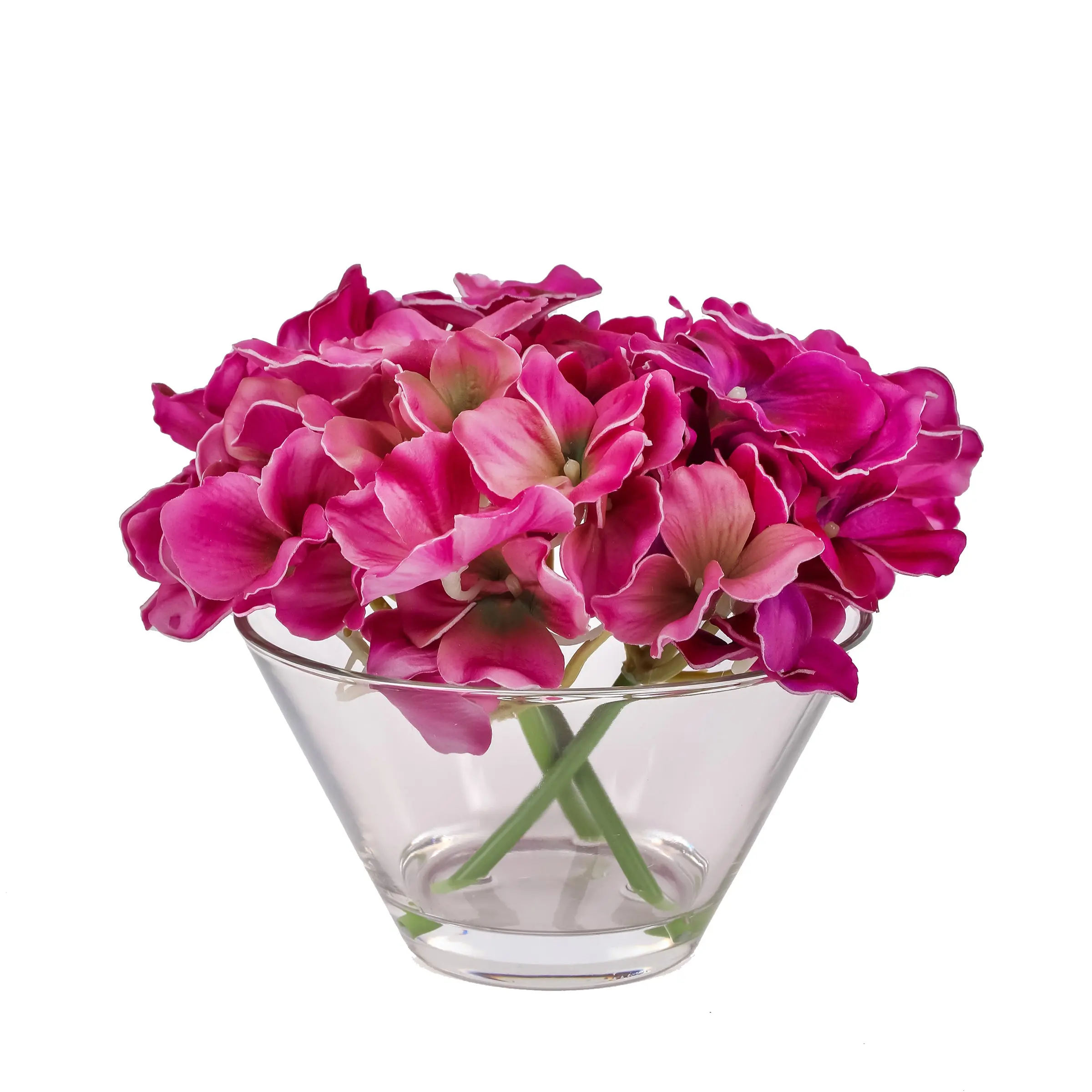 8 in. Spring Dark Purple Hydrangea Bouquet in Glass Vase 8 in. Spring Dark Purple Hydrangea Bouquet in Glass Vase