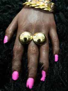 Polished Brass Domes Ring