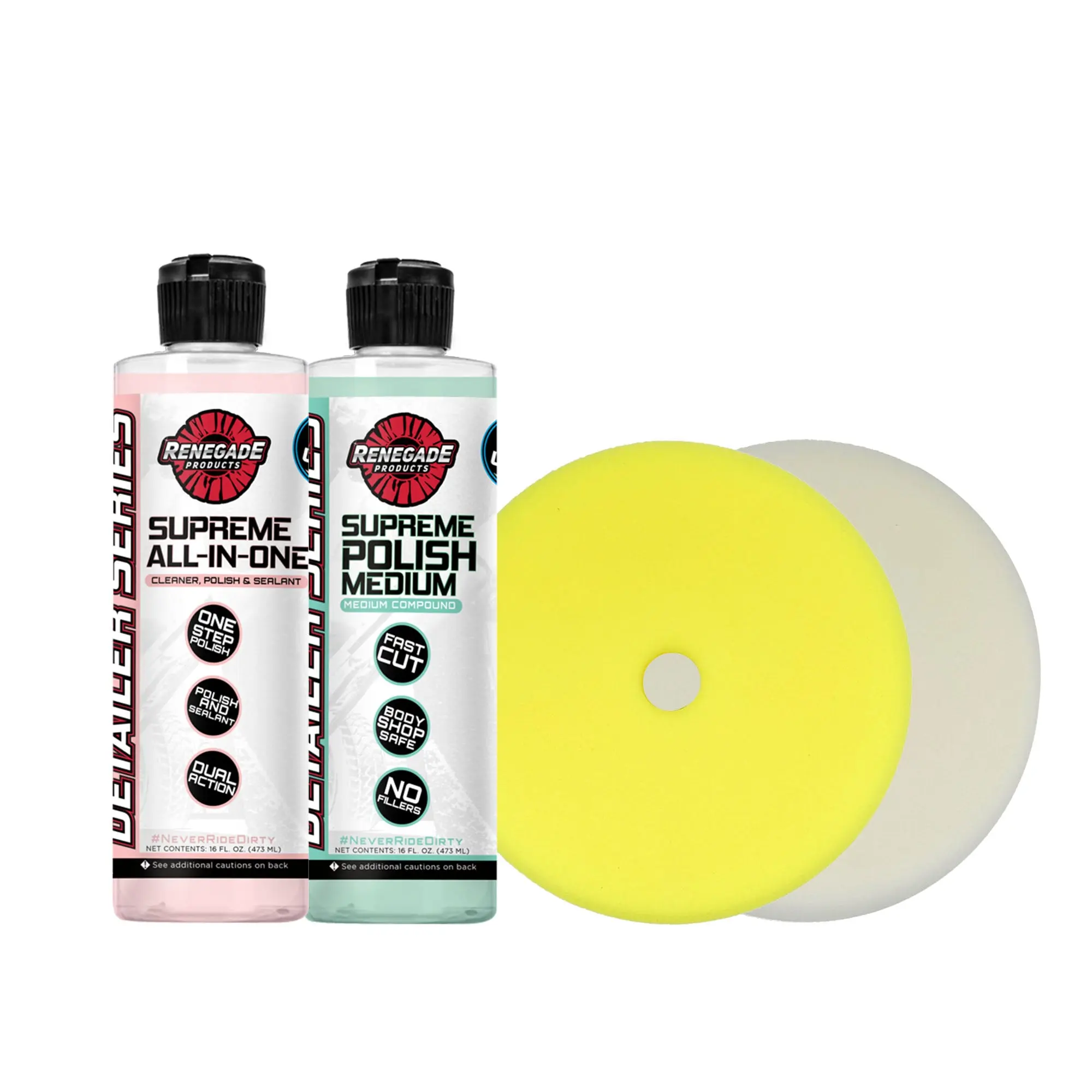 Renegade Products Basic Paint Correction Kit – Restore Gloss, Remove Oxidation & Protect Paint | Includes Polish, All-In-One Sealant & Foam Pads Renegade Products Basic Paint Correction Kit – Restore Gloss, Remove Oxidation & Protect Paint | Includes Polish, All-In-One Sealant & Foam Pads