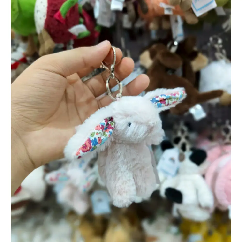 Pink Floral Lying Rabbit Pendant