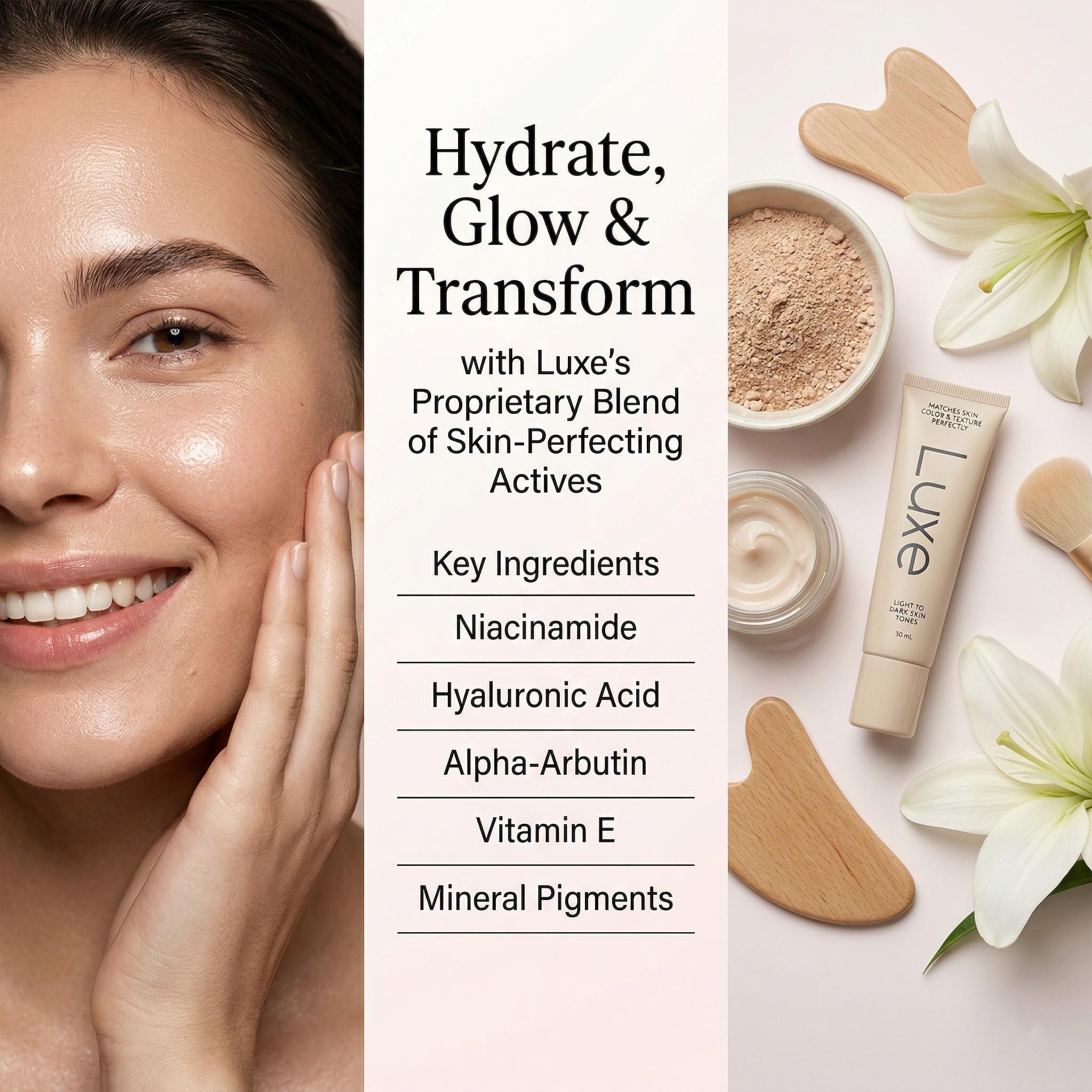 Color Changing Foundation for Women – Instantly Adapts to Your Skin Tone – Buildable Light-to-Medium, Medium Dark-to-Dark, Coverage – 12-Hour Wear – Natural Dewy Finish