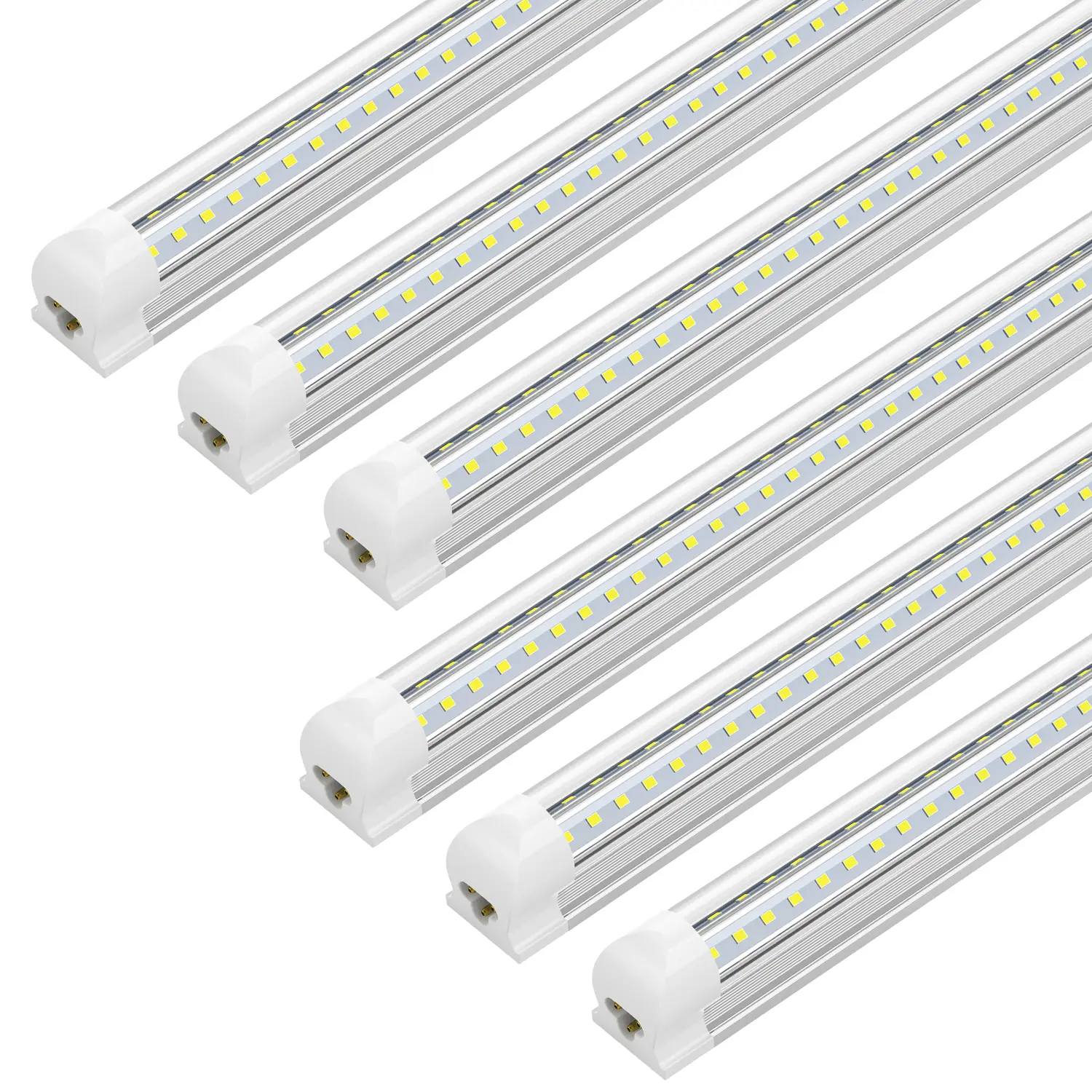 25 Pack 6FT LED Tube Light T8 Integrated Single Fixture for Utility Shop 60W 6000K Cool White 6000lm High Output  LED Ceiling Light for Garage Workshop Warehouse Basement Clear Cover Linkable Bright