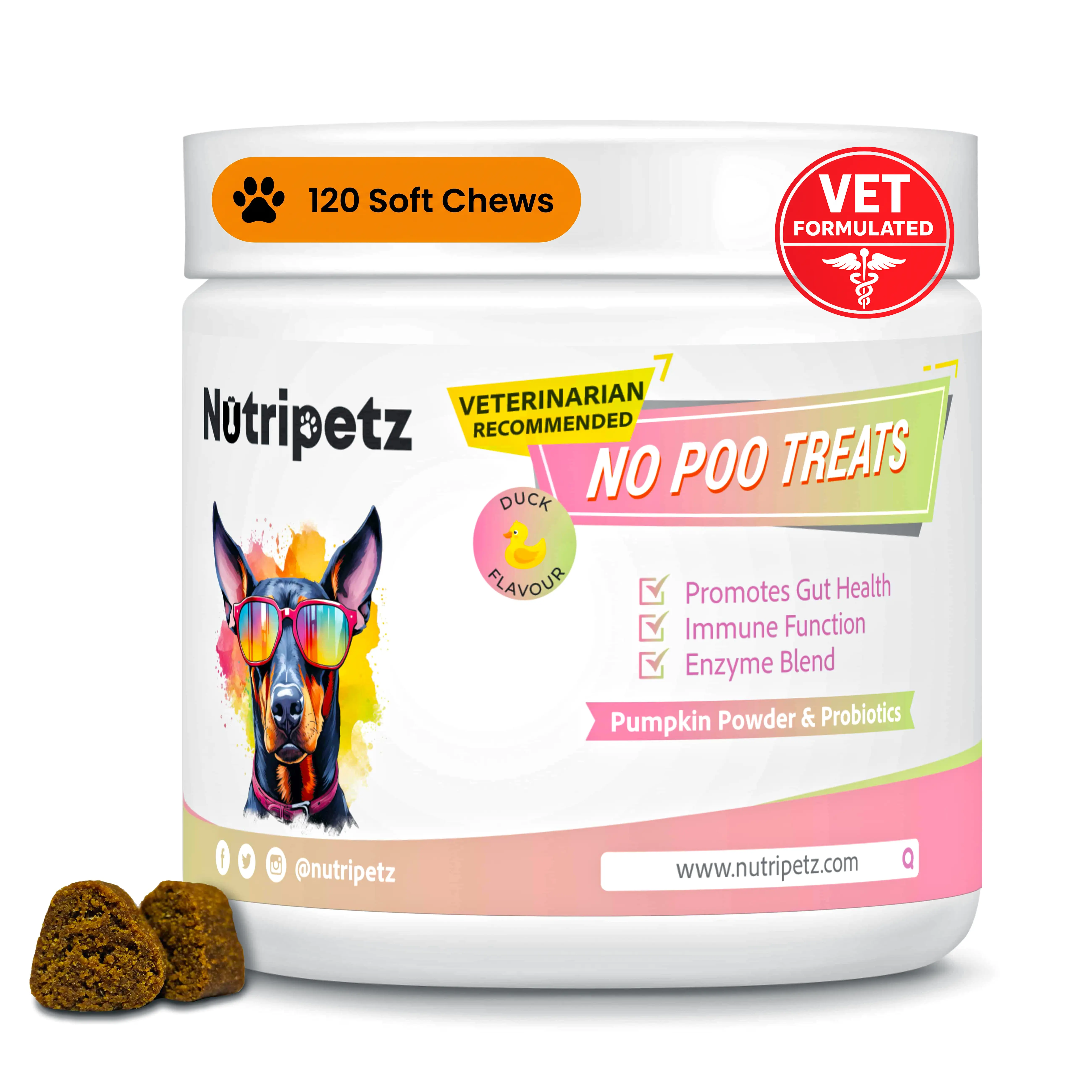 Stop Dog Eating Poop | 120 Soft Chews | Coprophagia Deterrent + Digestive Enzymes | Vet Recommended Behavior Supplement