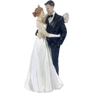 Wedding Cake Toppers, Bride and Groom Figures Ornament, 5.1 inches, Party Decor
