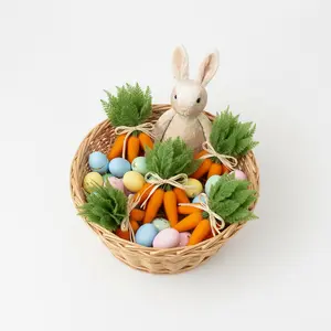 11" Flocked Bunch of Carrots Farmhouse Décor - Set of 6