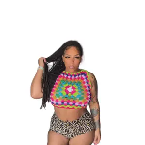 Crochet Granny Square Vest for Women
