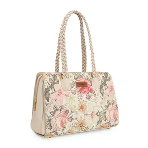 Wrangler Floral Print Tote Bag Braided Handle Satchel Handbag for Women