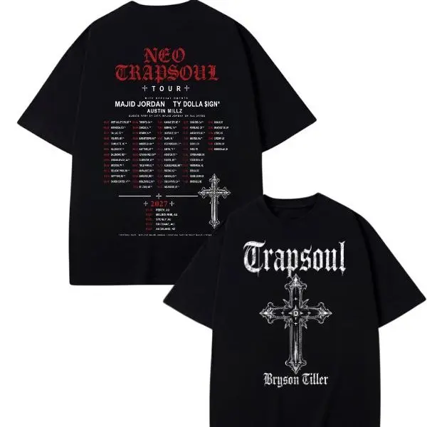 Neo TrapSoul Tour Graphic Apparel, R&B Concert T-Shirt Sweatshirt Hoodie, Gothic Cross Front and Back Tour Design, Unisex Music Fan Clothing Gift