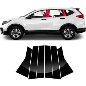 6pcs Black for Honda CRV(2017-2022) Car Window Center Pillar Stickers Car Window Trim Protect The Center Pillar Prevent Scratches Car Tuning Accessories1