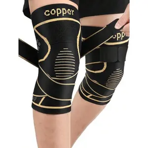 1pc Copper Knee Braces With Strap For Knee Pain Women And Men, Knee Compression Sleeve For Arthritis, ACL, Meniscus Tear, Joint Pain Relief, Knee Support For Working, Running, Weightlifting